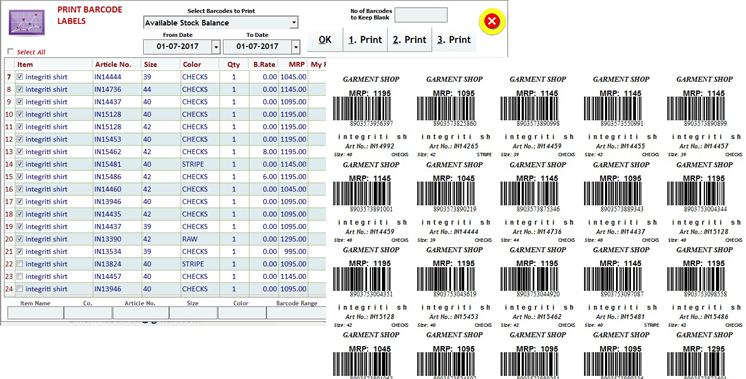 Print Barcode Labels
